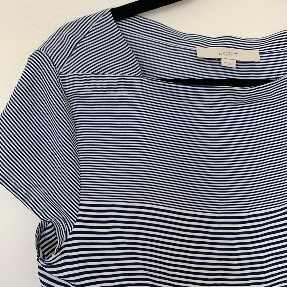 Striped blue and white LOFT shirt